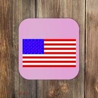Breast Cancer Ribbons USA Flag Coaster thumb 0