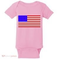 Breast Cancer Ribbons USA Flag Baby Bodysuit thumb 0