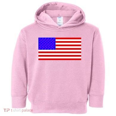 Breast Cancer Ribbons USA Flag Toddler Hoodie