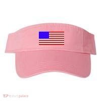 Breast Cancer Ribbons USA Flag Visor thumb 0
