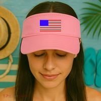 Breast Cancer Ribbons USA Flag Visor thumb 2