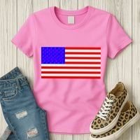 Breast Cancer Ribbons USA Flag Women's T-Shirt thumb 3