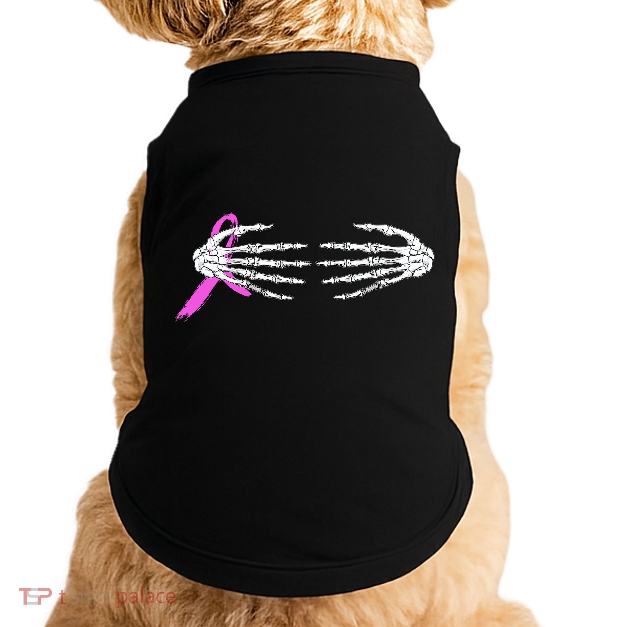 Breast Cancer Skeleton Hands Doggie Tank