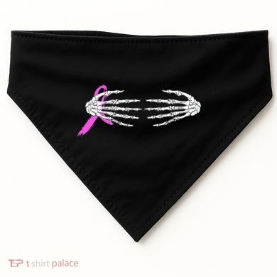 Breast Cancer Skeleton Hands USA-Made Doggie Bandana