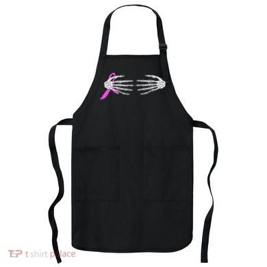 Breast Cancer Skeleton Hands Apron