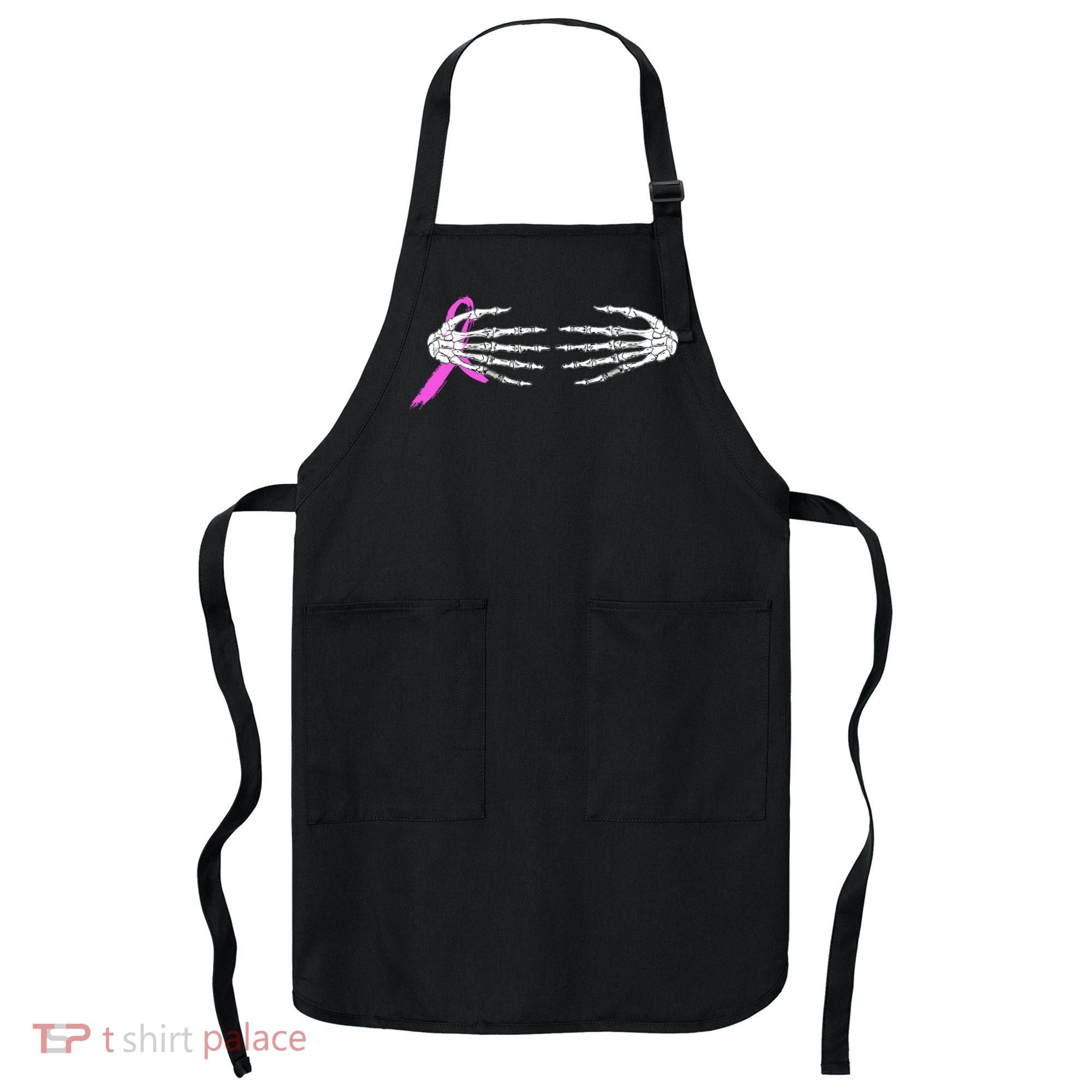 Breast Cancer Skeleton Hands Apron