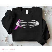 Breast Cancer Skeleton Hands Sweatshirt thumb 2