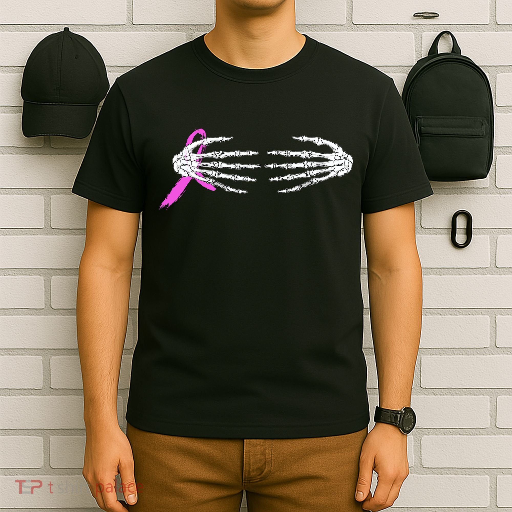 Breast Cancer Skeleton Hands T-Shirt