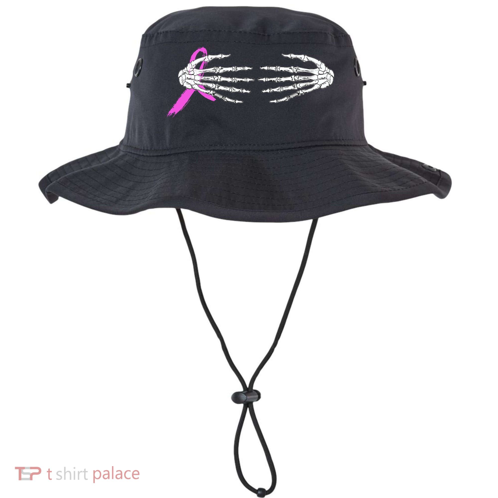 Breast Cancer Skeleton Hands Bucket Hat