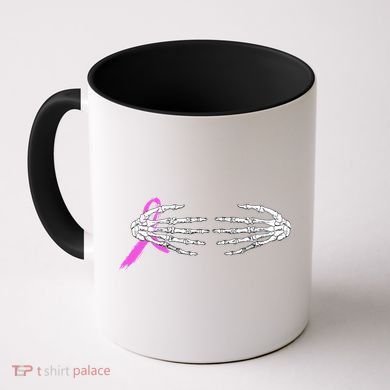 Breast Cancer Skeleton Hands Coffee Mug
