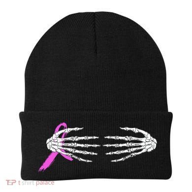 Breast Cancer Skeleton Hands Beanie