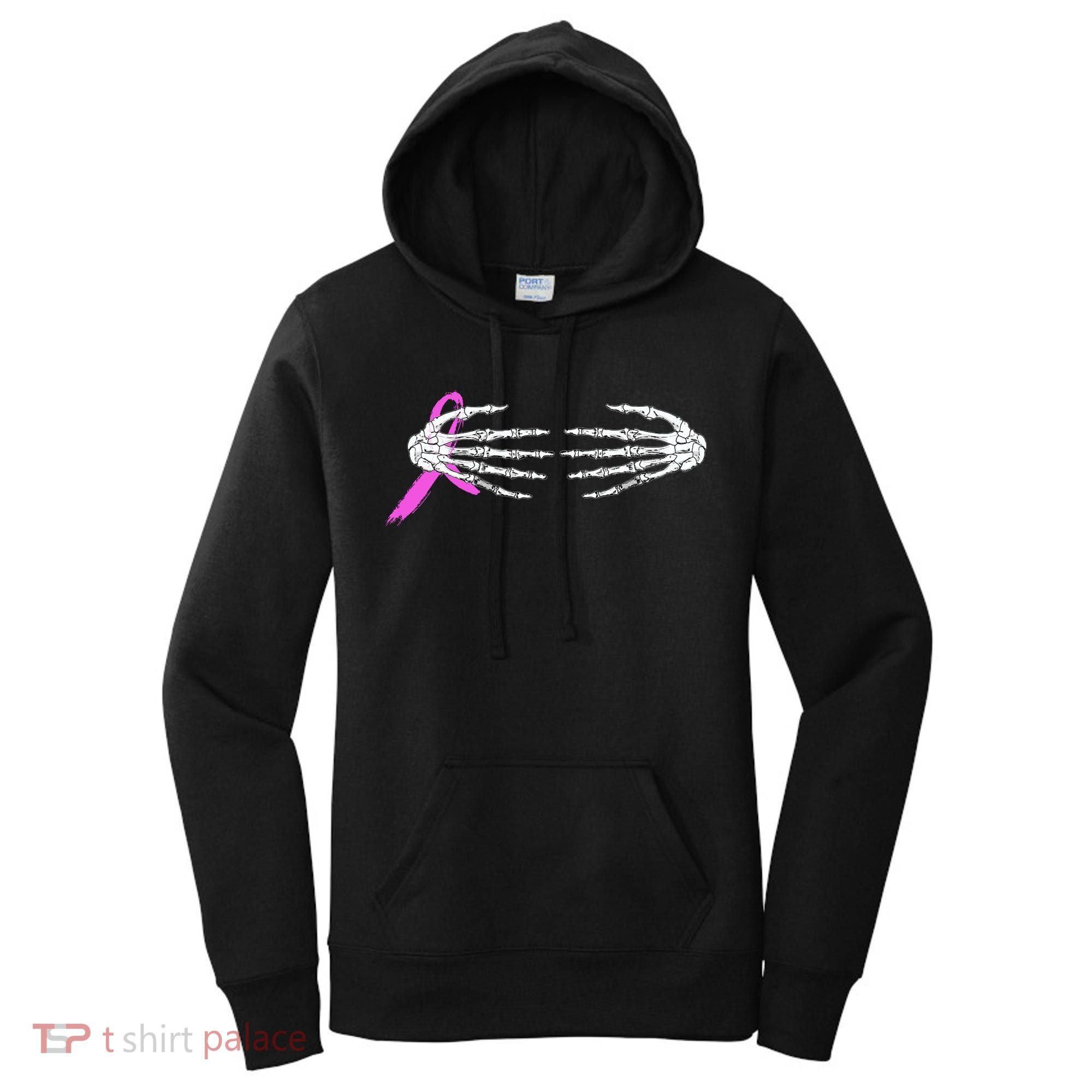 Breast Cancer Skeleton Hands Women's Hoodie