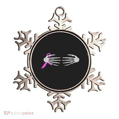 Breast Cancer Skeleton Hands Ornament