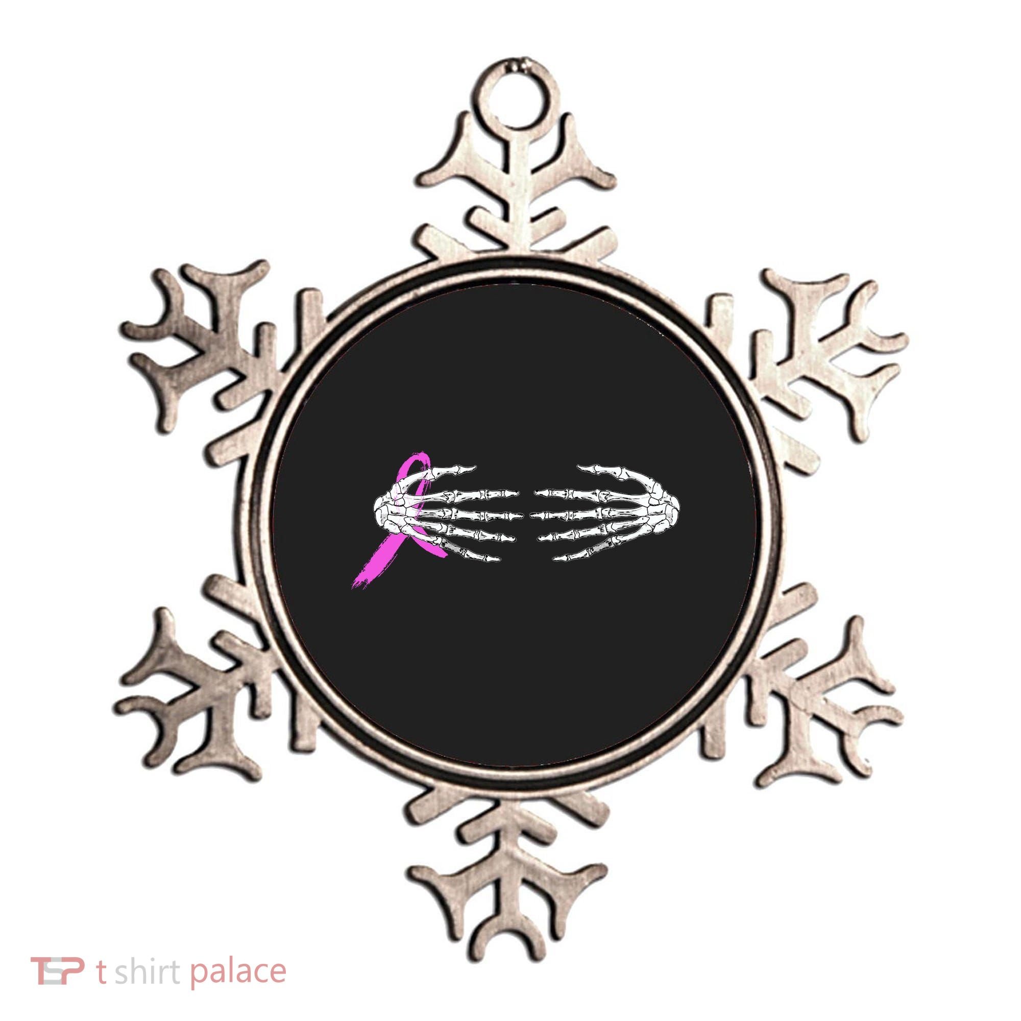 Breast Cancer Skeleton Hands Ornament