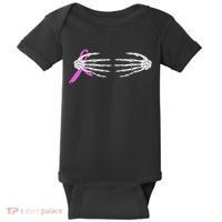 Breast Cancer Skeleton Hands Baby Bodysuit thumb 0