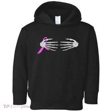 Breast Cancer Skeleton Hands Toddler Hoodie