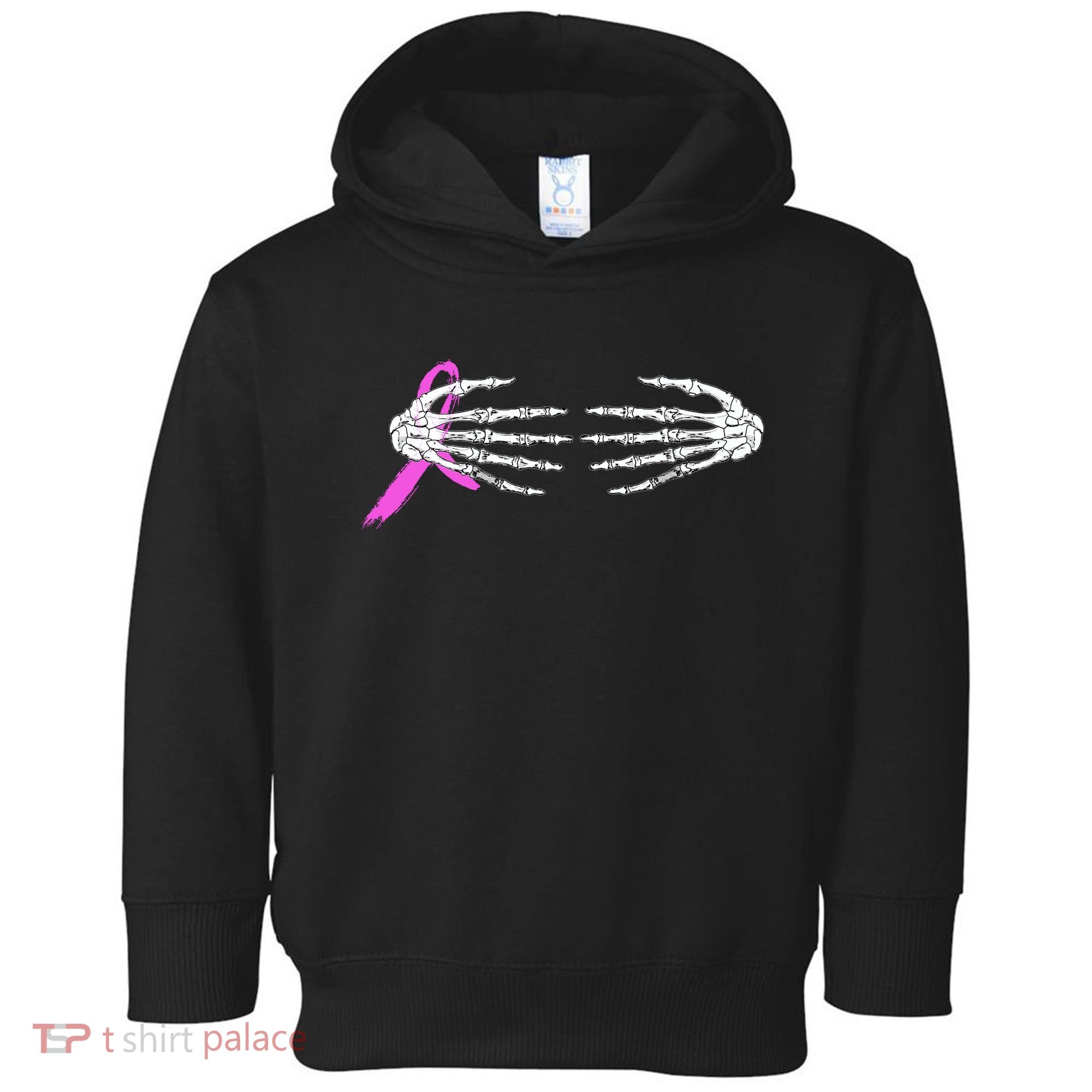 Breast Cancer Skeleton Hands Toddler Hoodie