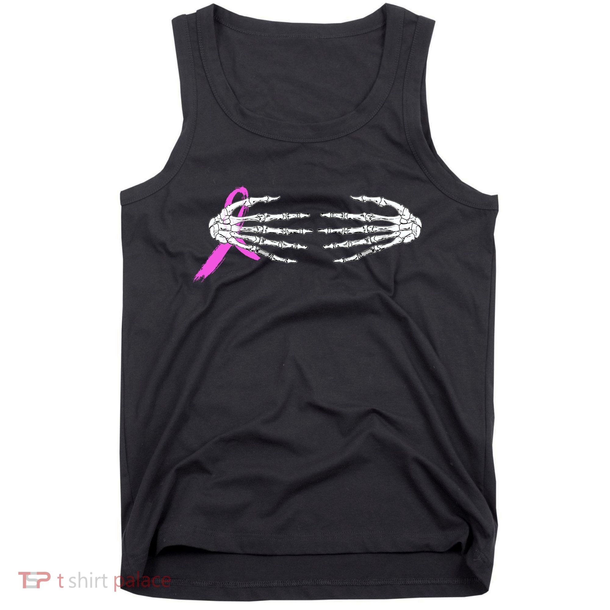 Breast Cancer Skeleton Hands Tank Top