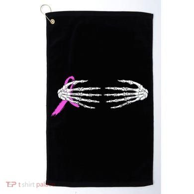 Breast Cancer Skeleton Hands Golf Towel