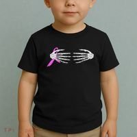 Breast Cancer Skeleton Hands Toddler T-Shirt thumb 2