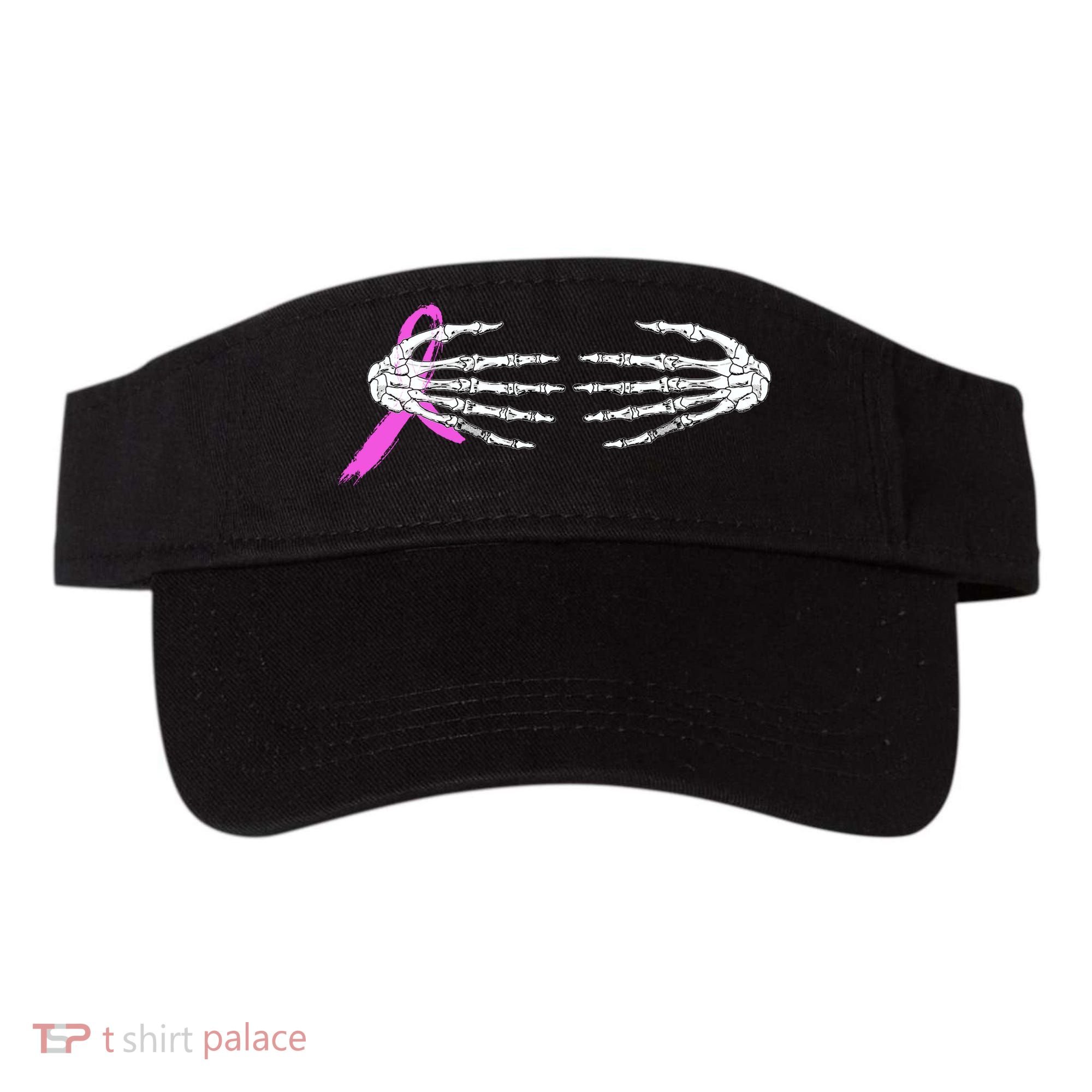 Breast Cancer Skeleton Hands Visor