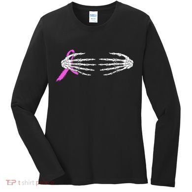 Breast Cancer Skeleton Hands Women's Long Sleeve Shirt