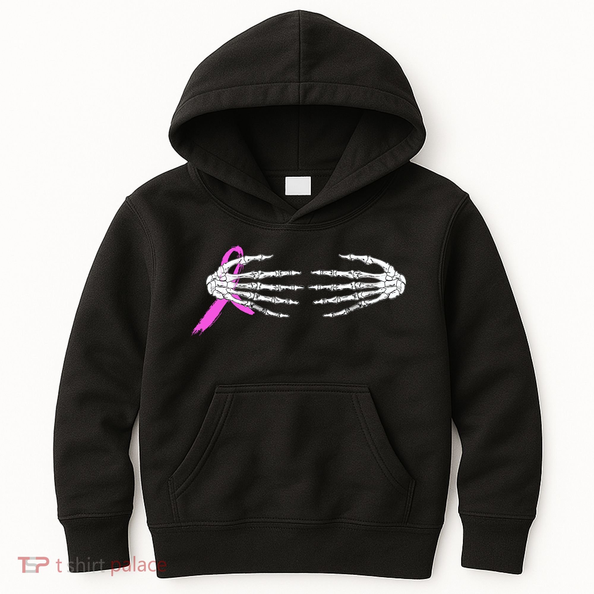 Breast Cancer Skeleton Hands Kids Hoodie