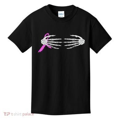 Breast Cancer Skeleton Hands Kids T-Shirt