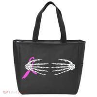 Breast Cancer Skeleton Hands Tote Bag thumb 0
