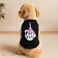 Breast Cancer Skeleton Middle Finger Ribbon Doggie Tank thumb 2