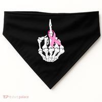 Breast Cancer Skeleton Middle Finger Ribbon USA-Made Doggie Bandana thumb 0