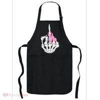 Breast Cancer Skeleton Middle Finger Ribbon Apron thumb 0