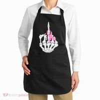 Breast Cancer Skeleton Middle Finger Ribbon Apron thumb 2