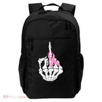 Breast Cancer Skeleton Middle Finger Ribbon Backpack thumb 0