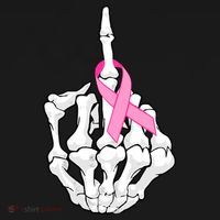 Breast Cancer Skeleton Middle Finger Ribbon Backpack thumb 2