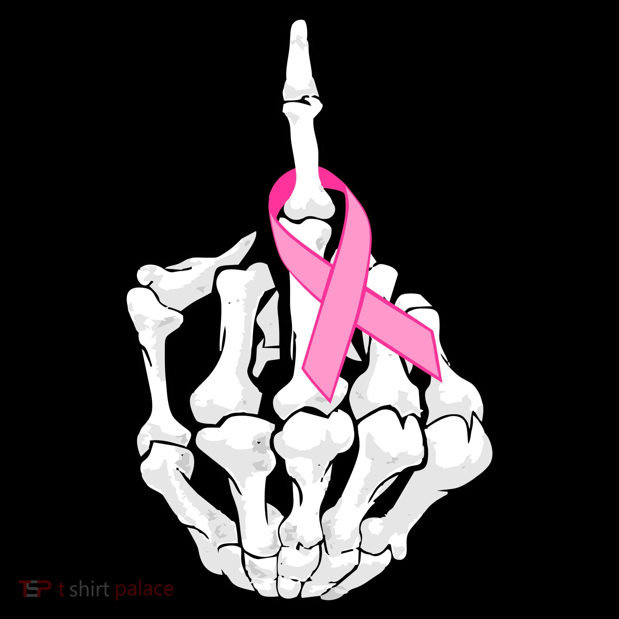 Breast Cancer Skeleton Middle Finger Ribbon Women's Hoodie