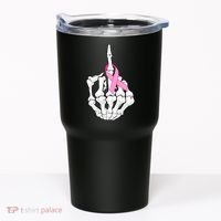Breast Cancer Skeleton Middle Finger Ribbon Tumbler thumb 0