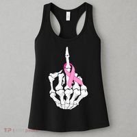 Breast Cancer Skeleton Middle Finger Ribbon Women's Tank Top thumb 3