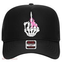 Breast Cancer Skeleton Middle Finger Ribbon Hat thumb 0