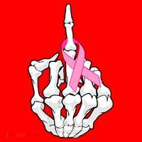 Breast Cancer Skeleton Middle Finger Ribbon Santa Hat thumb 1