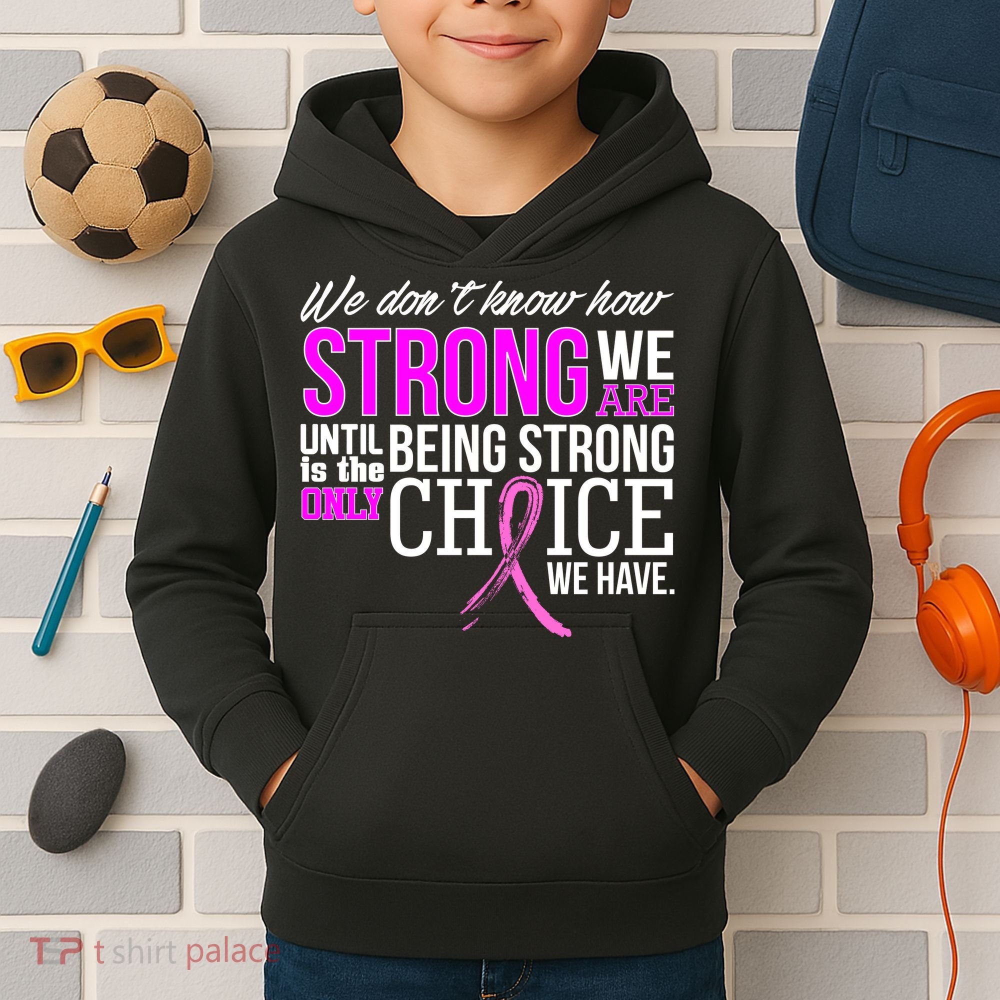 Breast Cancer Strong Kids Hoodie