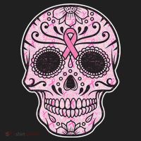 Breast Cancer Sugar Skull Day Of The Dead Dia De Los Muertos Beanie thumb 2