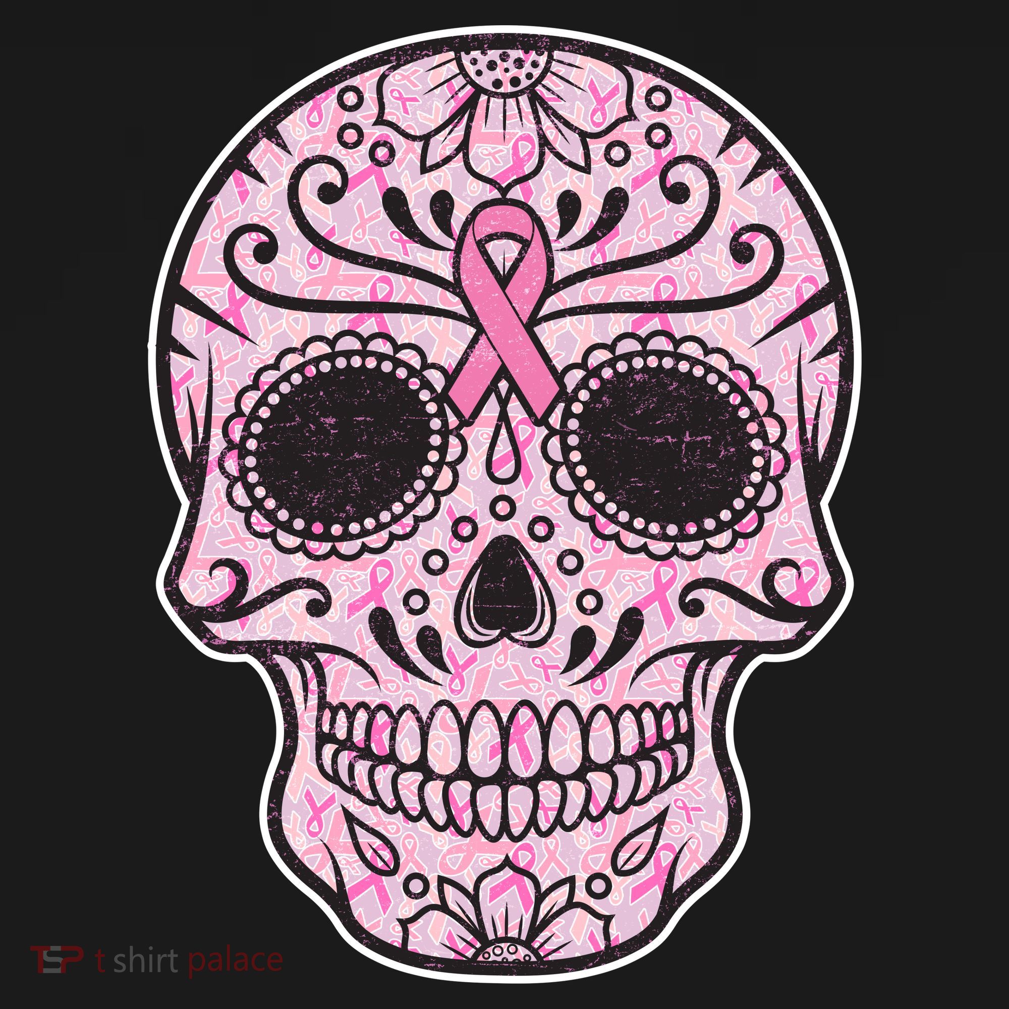 Breast Cancer Sugar Skull Day Of The Dead Dia De Los Muertos Women's Hoodie
