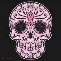 Breast Cancer Sugar Skull Day Of The Dead Dia De Los Muertos Baby Bodysuit thumb 2