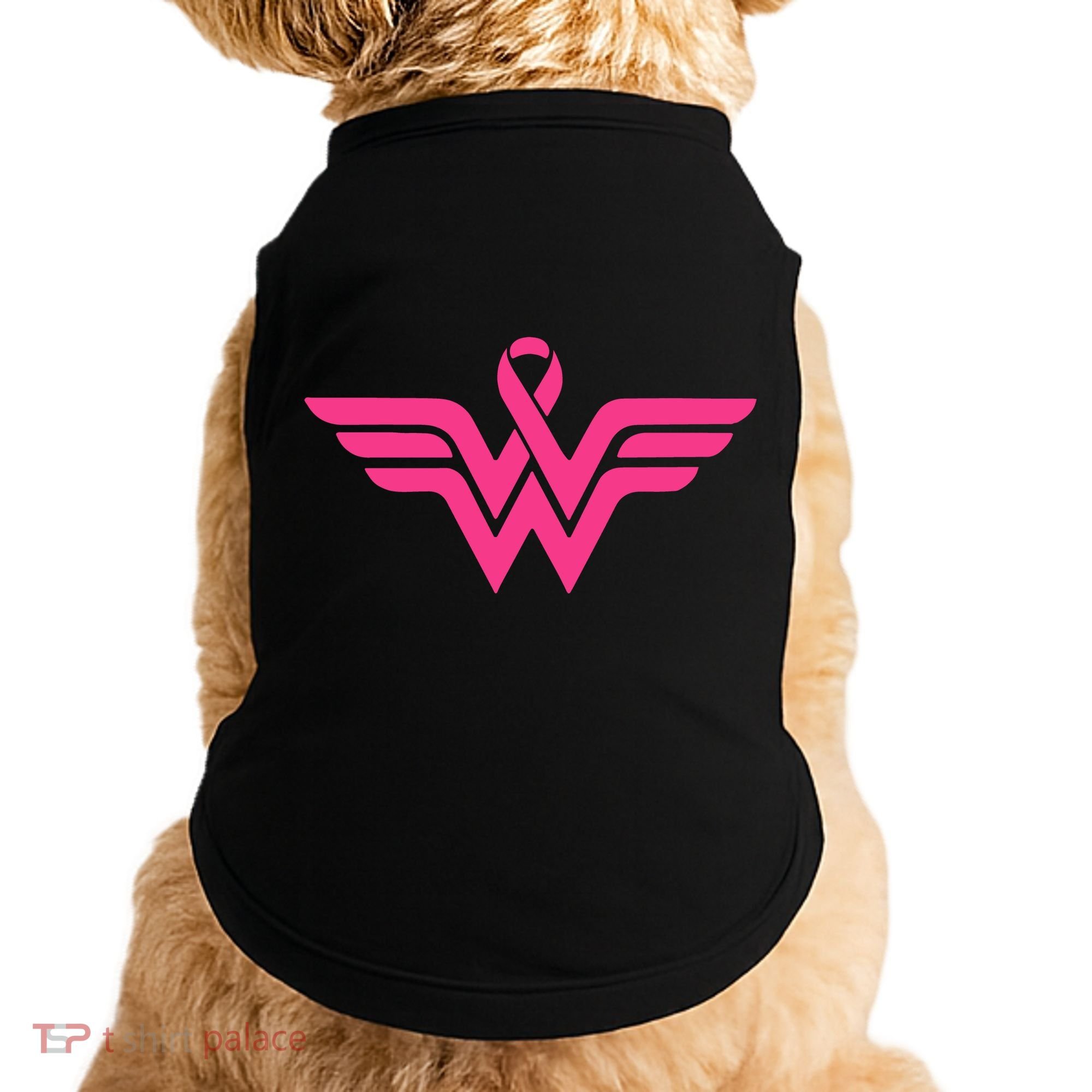 Breast Cancer Superhero Ribbon Logo Doggie Tank