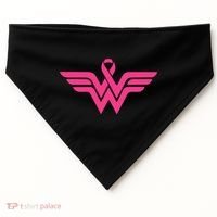 Breast Cancer Superhero Ribbon Logo USA-Made Doggie Bandana thumb 0