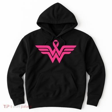 Breast Cancer Superhero Ribbon Logo Hoodie