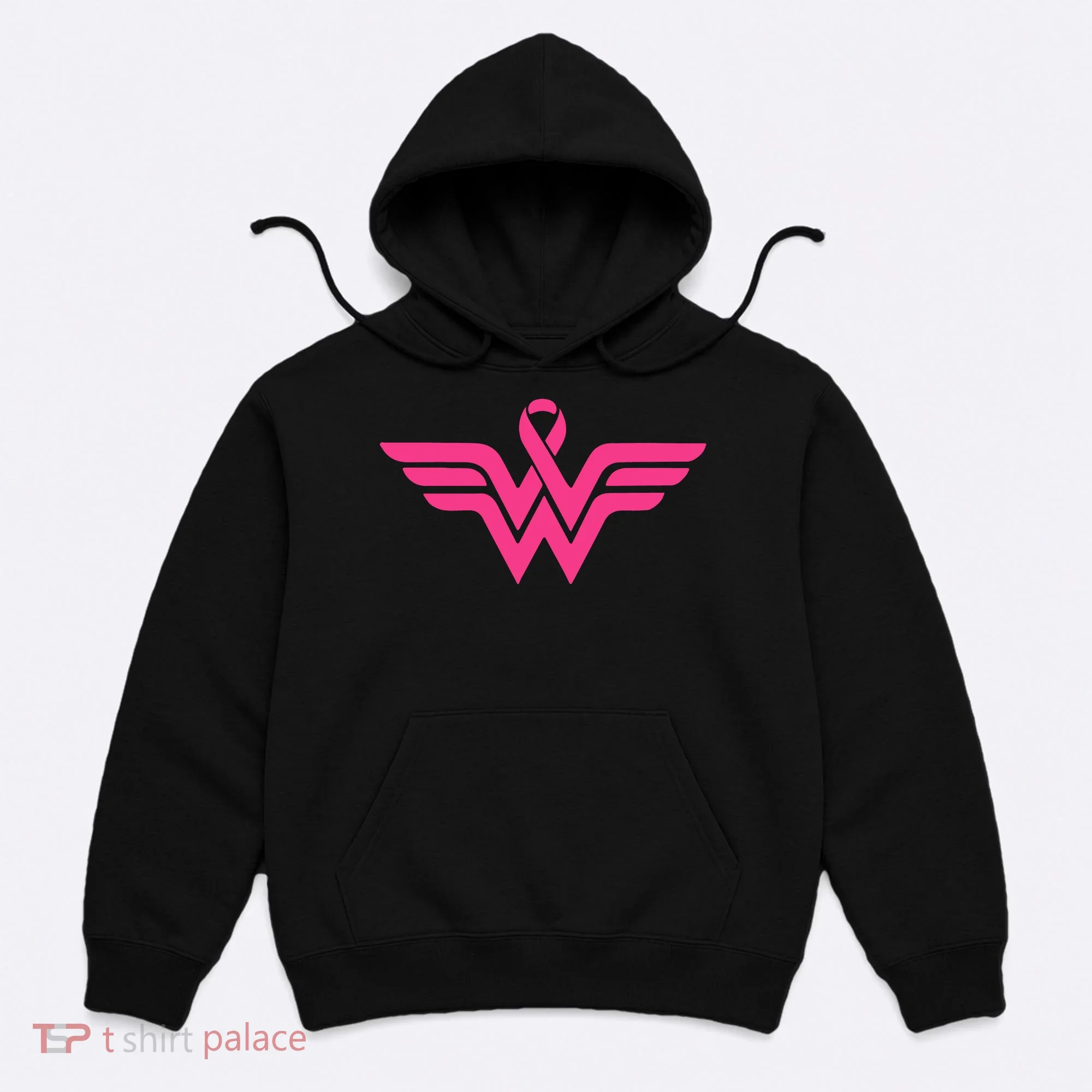 Breast Cancer Superhero Ribbon Logo Hoodie