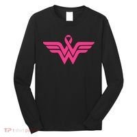 Breast Cancer Superhero Ribbon Logo Long Sleeve Shirt thumb 0