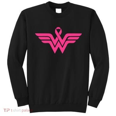 Breast Cancer Superhero Ribbon Logo Sweatshirt